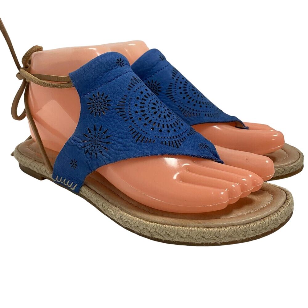 KOOLABURRA Kanita Laser Cutout Thong Sandals Blue EUR 36-37 US 6